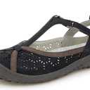 Jambu Women's Daffodil Comfort Casual Classic Mary Jane T-Strap Flats Fashion Shoes (12 Wide)