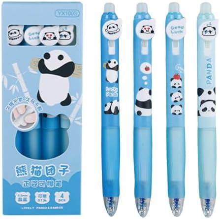 MOZXIRZ 4 Pcs Erasable Retractable Pens Erasable Gel Ink Pens 0.5mm Fine Point Black Ink Writing Pen Office School Supplies Cute Purple Pen for Women Girls Boys (Black Ink-Purple) : Office Products