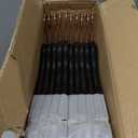 Smartor Wooden Hangers 20 Pack, Solid Wood Coat Hanger for Closet, Heavy Duty Wood Hangers for Suits, Shirts, Dresses, with 360 Rose Gold Hook, Non Slip Pant Bar, Black