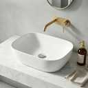 NUESTRA VIDA 18.1"x13" Bathroom Vessel Sink, White Ceramic Sink Bowl Above Counter, Vanity Sink, Lavatory Wash Basin
