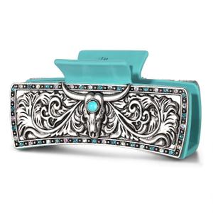 BVGA Western Hair Claw Clips for Women Turquoise Cowgirl HOWDY Hair Claws Western Hair Accessories Country Vintage Cowgirl Outfits Party Favors Gifts (Pattern C)