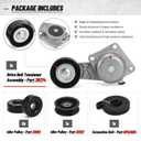 38274 Serpentine Belt Drive Kit Tensioner & Idler Pulley Fits for Ford Expedition F150 F250 F350 Lincoln Navigator Mercury Mountaineer Replaces 90K-38274A 6PK2605 ACK061025