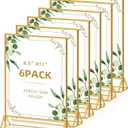 8.5x11 Picture Frame Gold Acrylic Sign Holder, Double Sided Gold Frames Display Stand for Wedding Signs Table Numbers , Pack of 6