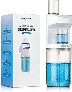 ZOFGENOW Automatic Mouthwash Dispenser for Bathroom,Bathroom Accessories 19.4 Fl Oz Dispensers with Magnetic Cups,Wall Mounted Dispenser,Suitable for All Age Groups,White