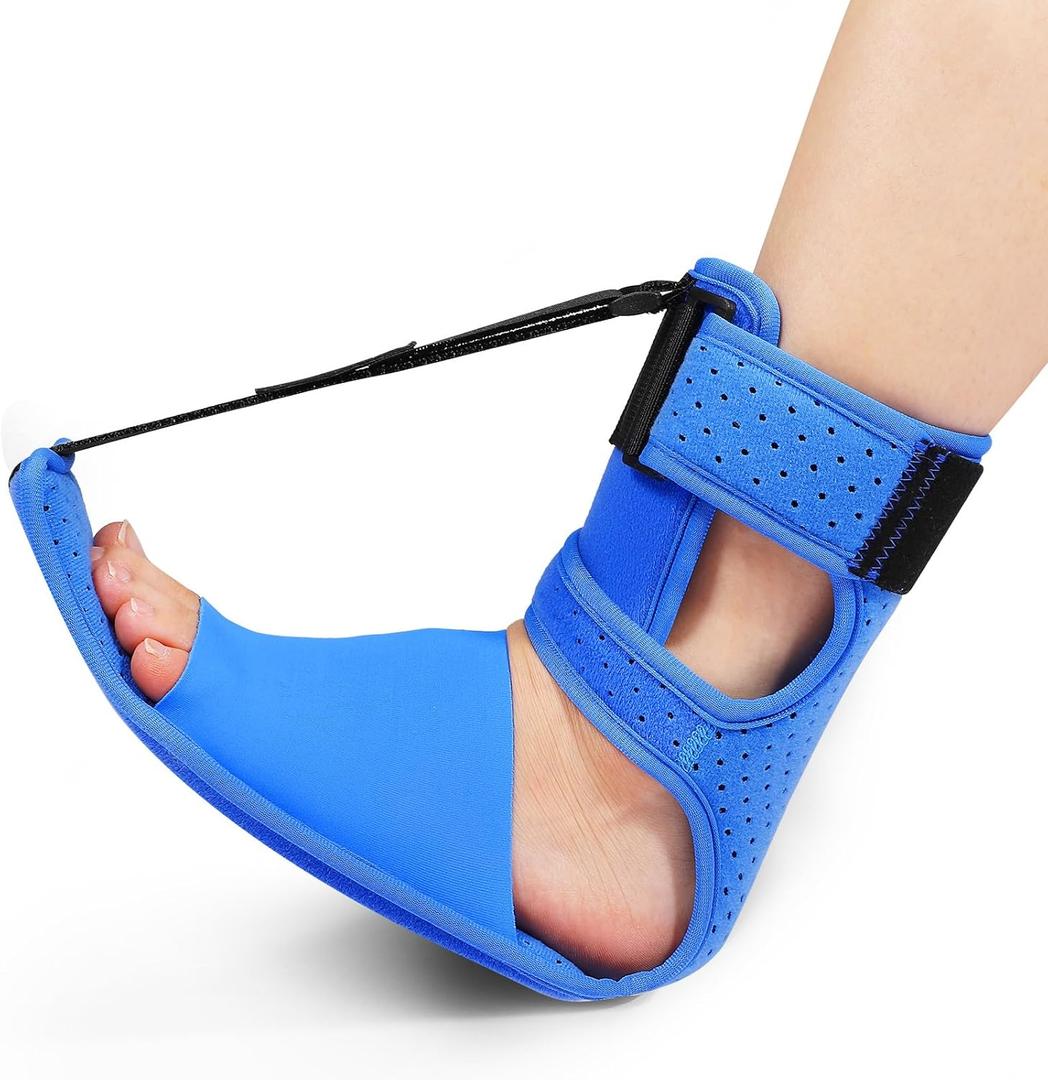 KTSAY Upgrade Plantar Fasciitis Night Splint, Plantar Fasciitis Relief Brace with Adjustable Straps, Achilles Tendonitis, Heel Spur Pain, Day & Night Support
