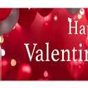 Valentines Day Banner Happy Valentines Day Heart Balloon Decor 10x3ft Valentines Party Backdrop Love Theme Hanging Display for Yard Porch Wall Fence with Pink Background