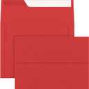 100 Pack 5x7 Envelopes, A7 Red Envelopes Self Seal, Printable Envelopes for Invitation, Baby Shower, Birthday Party, Wedding, Postcards, Mailing, Greeting Cards