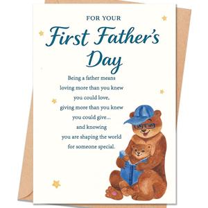 7 x FANCYLUCKY Happy First Fathers Day Gift for New Dad, Funny 1st Father's Day Card for New Dad from Baby Boy Girl, First Time Dad Card
