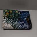 Round Rug 4ft Washable Circle Rug Non Slip Low Pile Floral Peacock Animal Small Circular Rug for Bedroom, Bathroom, Entryway, Kids Room, Office, College Dorm (Black)