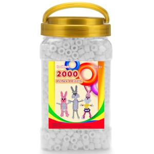 Iooleem Pony Beads(2000pcs White Pony Beads), Beads for Bracelets Making, Beads for Crafts, Beading Supplies, Friendship Bracelets Making.