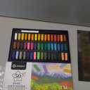 Artecho 50pcs Soft Pastels, 48 Colors Including 4 Fluorescent Colors, Extra Free Black & White, Square Chalk for Drawing, Blending, Layering, Shading, Pastels Art Supplies