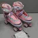 Kids Roller Skates for Girls Boys Toddlers Youth Adult, 4-Size Adjustable Quad Skates with Light Up Wheels, Children Skates Indoor Outdoor Sports Gifts,teen 5-7