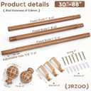 Wood Curtain Rods for Windows 4884 Inches, 1" Heavy Duty Adjustable Farmhouse Drapery Pole with Rustic Wood Grain Decorative Finials (30-881 pack, Walnut)