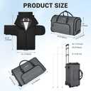 DEVPNR Rolling Garment Bags for Travel, 59L Rolling Duffle Bag with Wheels and Shoe Compartment for Men and Women, 3 in 1 Carry on Convertible Travel Garment Bag with Wheels, Gray