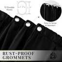Seasonwood Black Shower Curtain Elegant Ruffle Shower Curtain with Ruched & Bow Vintage Farmhouse Shower Curtains for Bathroom Boho Bathroom Decor(Black,72x72 Inches)