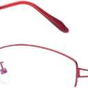 Fuisetaea Titanium Alloy Nearsighted Glasses - Womens Distance Half Frame Myopia Glasses (-1, Red)