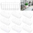 CertBuy 10 Pack Grid Wall Basket, Hanging Wire Basket, White Wall Storage and Display Basket, Grid Wall Baskets Hanging Wire Basket Accessory for Cabinet & Pantry Organization and Kitchen, Storage