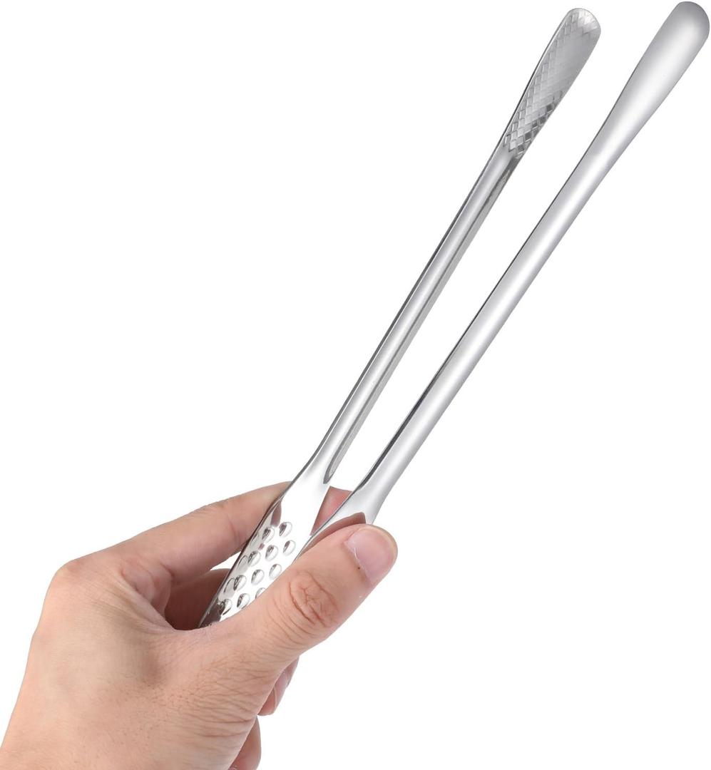 Kitchen Tongs Stainless Steel BBQ Tongs Locking Grill Heat Resistant Metal Food Ice Tong Heavy Duty Non-Stick Cooking Tong for Cooking Grilling Barbecue Appetizers Salad Buffet