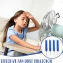 4 Pcs Bendable Microfiber Fan Cleaner Brush, BlueReusable Gentle Blade Dusting Tool for Ceiling, AC, Table&Stand Fans, Household Air Vents&Curtains