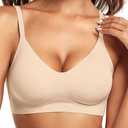Vertvie Womens Seamless Bra No Underwire Comfort Push Up Bras Buttery Soft Wireless Bralette Full Coverage Sport Everyday Bra L