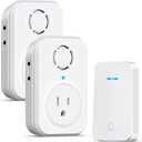 AIDA Wireless Doorbell, Self-powered Doorbell with Extra Socket, No Battery Required Push Button, Cordless Door Bell Ringer, 5 Volume Levels with 32 Doorbell Chimes (White, 1 Button & 2 Receiver)