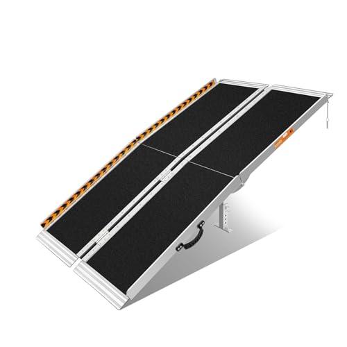 Amazon.com: FACHNUO 5 Feet Portable Wheelchair Ramp, Non-Skid Aluminum Handicap Ramps with Handle, Folding Threshold Wheel Chair Ramp for Home Steps, Stairs, Entry, Threshold, Doorways, Scooter, 800LBS Capacity: Health & Household