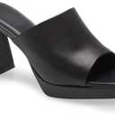 Trish Lucia Womens Platform Chunky Heels Mules Square Open Toe High Heeled Sandals Slip On Slides Dress Shoes, Size: 9.5