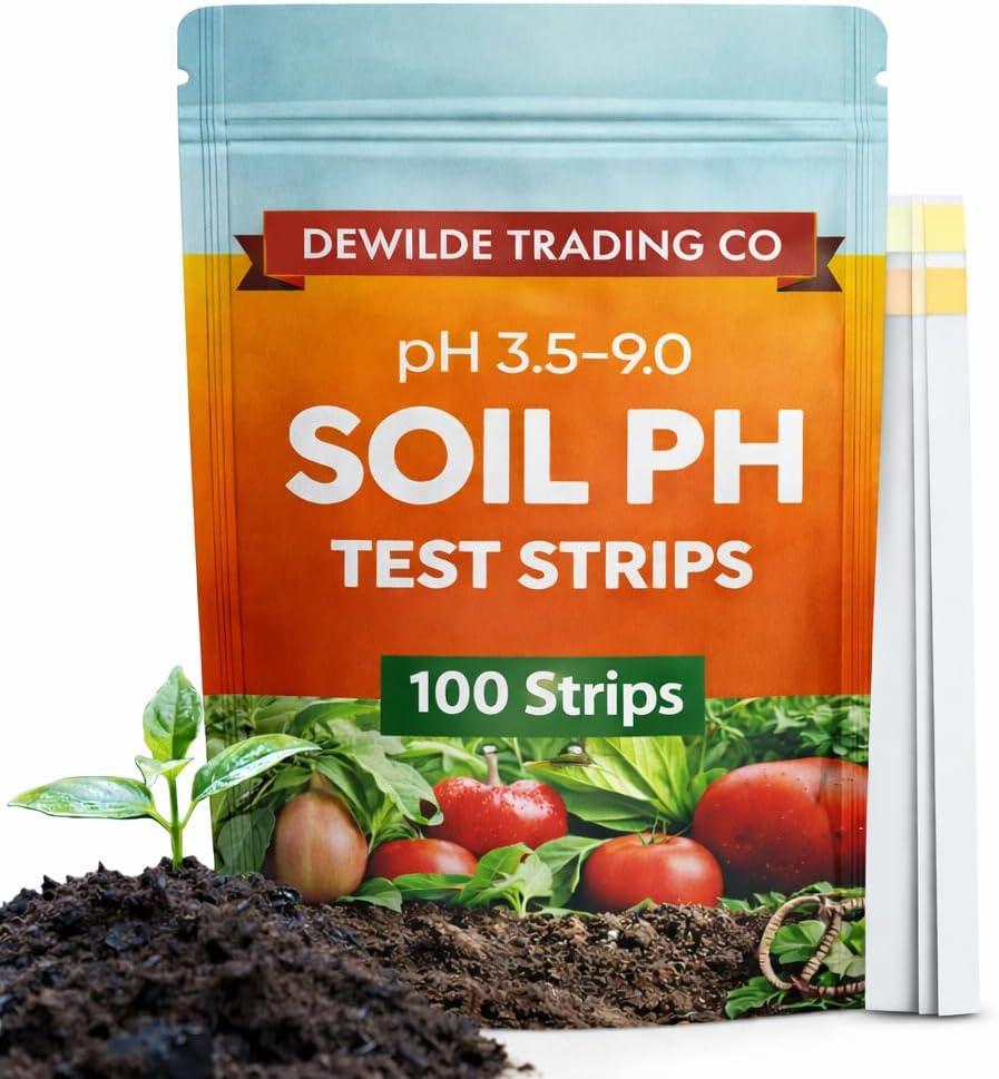 Soil pH Paper Test Kit 100 Tester Strips (3.0-9 Range) – Use for Testing Garden Home Lawn Grass Vegetable Gardening Dirt Yard Compost Outdoor and Indoor Plants
10 Pack