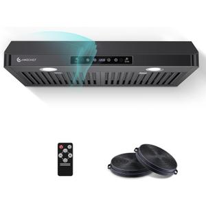 AMZCHEF 30" Stainless Steel Under Cabinet Range Hood, 1050 CFM Dual-Fan
