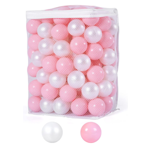 Ball Pit Balls Crawl Balls Crush Proof Plastic Ball for Infant Ball Pit Children's Toy Balls Pearl Ocean Balls, 2.2inches,100Pcs (Pink/Pearl White)