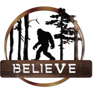 Tandefio Big Foot Sasquatch Gifts Big Foot Wall Art Yard Decor Metal Sign Sasquatch Garden Statue Ornament Gifts Decorations for Dad Mens Home Garden(Classic Color)