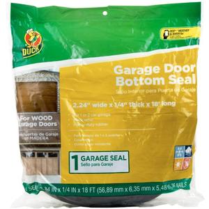 Duck Brand Black Garage Door Bottom Weather Stripping Seal for 2 Car Garage,  2.24" X 18' BLACK