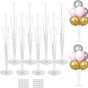 JOYYPOP 8 Sets Balloon Stand Kit For Table, Balloon Sticks with Base Birthday Graduation Party Decorations Wedding (8 Pack Clear)