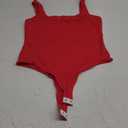 SUUKSESS Women Sexy Square Neck Thong Bodysuit Backless Sleeveless Tank Tops L