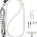 Phone Lanyard, Adjustable Cell Phone Lanyard Crossbody and Wrist Strap, 3-in-1 Anti Theft Phone Strap Neck Lanyard (Ivory)