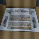 15" Knurled Bronze Hardwired Wall Sconces Set of 2, Bathroom Vanity Light Fixtures with Vertical Striped Glass Tube, Modern Lamp Lighting for Bedroom, Living Room, Hallway, Staircase, Mirror, Kitchen