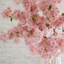 PARTY JOY 6PCS Cherry Blossom Branches, Artificial Fake Flowers Stems Silk Tall Flower Arrangement Cherry Blossom Decor for Home Wedding Centerpieces Decoration(Pink)