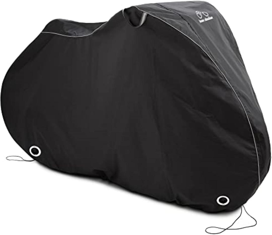 TeamObsidian Bike Cover - Waterproof Outdoor & Indoor Bicycle Storage For 1 to 3 Bikes - Heavy Duty Ripstop 210D Tent Material - Stationary Electric Bike Protection for All Seasons