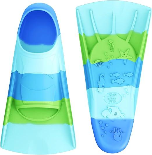 Gintenco Swim Fins, Kids Swim Training Fins for Lap Swimming, Travel Size Flippers with Mesh Bag, Silicone Swimming Fins for Kids Teens Adults Women Men, Size: M(US Men 4-5.5/ US Women 5.5-7)