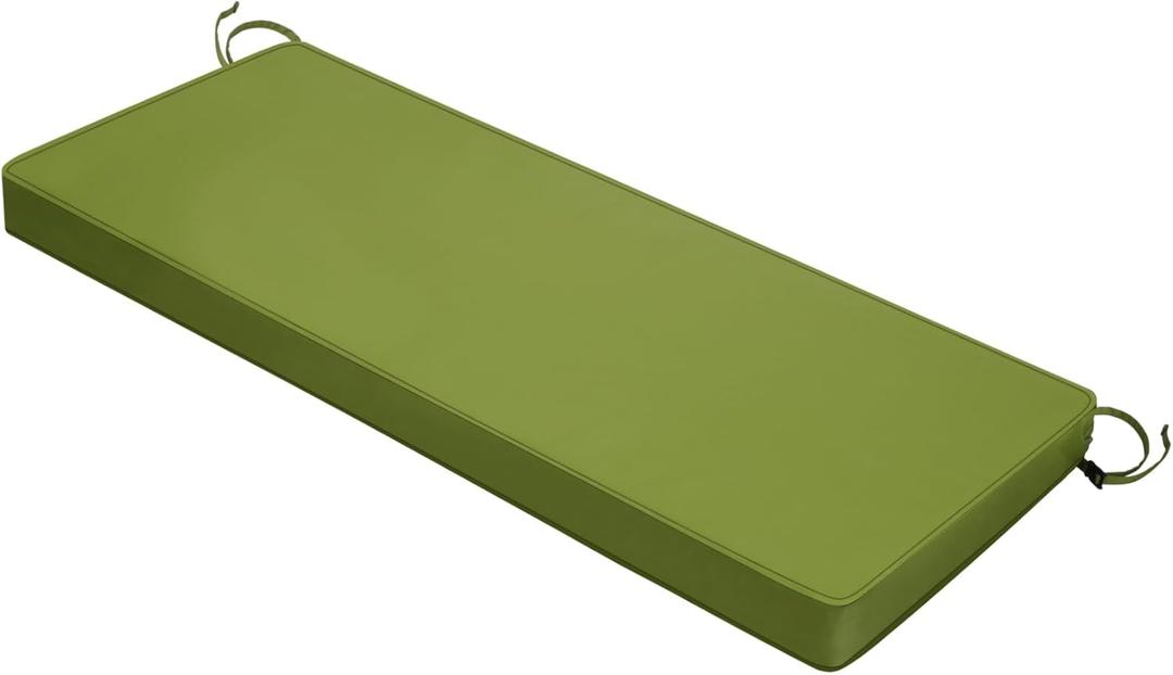 Outdoor Bench Cushion 48 x 18 x 3 Inch with Ties, Thick Waterproof Porch Swing Cushions for Patio Furniture Chair Pad, Seat Sofa Garden Replacement Cushion Sponge Filling