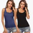 Camisoles for Women with Built in Bra,Basic Yoga Top Layering Tank Top Padded Bra Undershirt XL