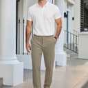 JMIERR Mens Chino Pants Casual Stretch Golf Pants Waist Tapered Trousers Lightweight Comfy Pants with Zipper Pockets