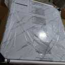 FurnitureR Dining Table 62.9 Inch for 4-6 Person with Sturdy Faux Marble Print Tabletop and Metal Steel Legs, Stylish Rectangular Functional Table for Kitchen Dining Room, Marble White