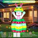 Easter Inflatables Outdoor Decorations 6FT Bunny Blow Up Pop Up and Down Out of Egg Rabbit Inflatable with Bulit-in Led Lights Yard Lawn Party Spring Home Dcor