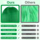 PLULON Green Bob Wig with Heart Sunglasses and Hair Cap, Colorful Short Bob Wigs Synthetic Party Wigs Funny Cosplay Hairpieces for Women Men Neon Bachelorette Halloween Costume Party Decorations