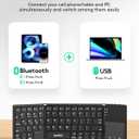 Samsers Multi-Device Foldable Bluetooth Keyboard with Touchpad, Rechargeable Dual-Mode(2.4G+BTx2) Wireless Keyboard with Holder, Portable Folding Keyboards for Android Windows iOS Mac OS - Black