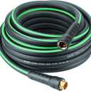 Hybrid Garden Hose 5/8 IN. x 50 FT, Heavy Duty, Lightweight, Flexible with Rotatable Grip Handle and Solid Brass Fittings
