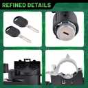 989-019 Ignition Switch Lock Cylinder Assembly with 2 Chip Keys and Shear Bolt, Fit for 2008-2012 Ford Escape, 2009-2011 Ford Focus, Mazda Tribute, Mercury Mariner, Replaces 9L8Z-3511-A