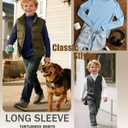 4 Pack Boys Turtleneck Long Sleeve Shirts Elastic Solid Warm Basic Football Baseball Undershirt Base Layering Tops (7-8 Years, Navy Blue, Sky Blue, White, Light Gray)