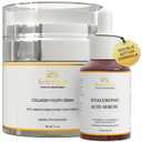 Collagen Youth Cream & Hyaluronic Acid Serum Set by Solarielle Anti-Aging Skincare Duo for Deep Hydration, Firming & Wrinkle Care
